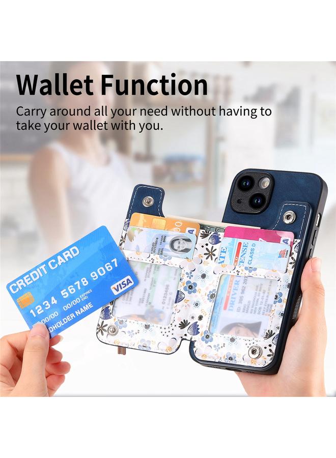 S-TOP Case For iPhone 15 Pro Max Retro Painted Zipper Wallet Back Phone Case - Image 3