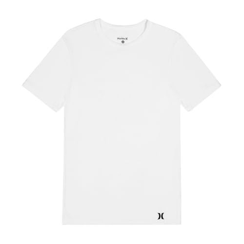Hurley Men's 3 Pack Crewneck SS Tee Shirt, White Traditional, X-Large - Image 3