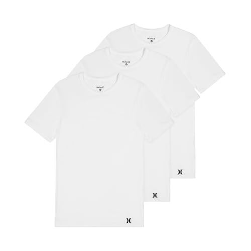 Hurley Men's 3 Pack Crewneck SS Tee Shirt, White Traditional, X-Large - Image 1
