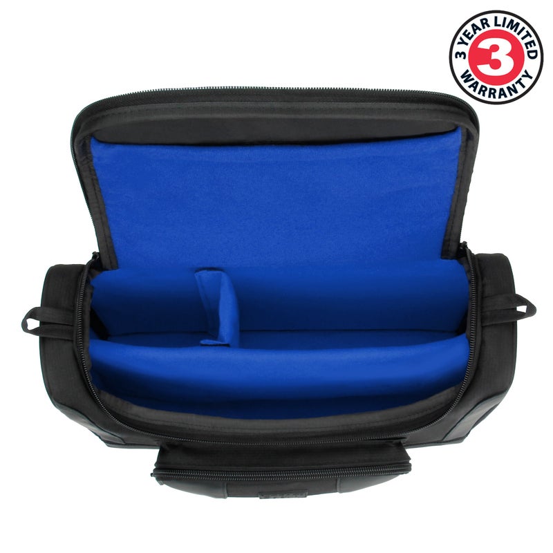 USA Gear Portable Photo Printer Case - Messenger Bag with Padding Dividers Compatible with Canon Selphy CP1500, Selphy Cp1300, Kodak Step Wireless, Canon Ivy 2, and More Mini Photo Printers - Blue - Image 2