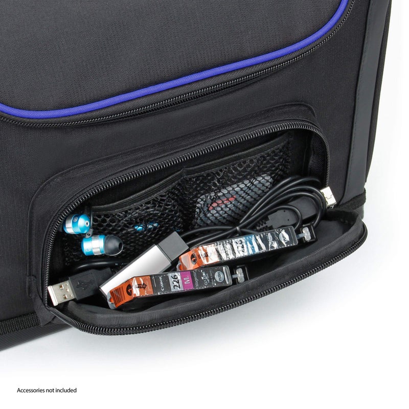 USA Gear Portable Photo Printer Case - Messenger Bag with Padding Dividers Compatible with Canon Selphy CP1500, Selphy Cp1300, Kodak Step Wireless, Canon Ivy 2, and More Mini Photo Printers - Blue - Image 4