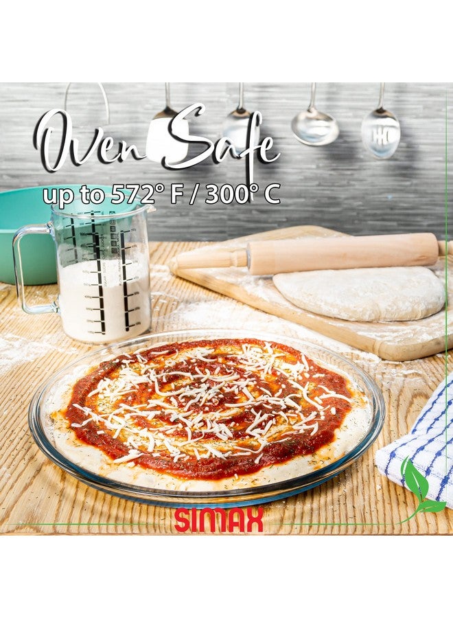 SIMAX Glass Pizza Pan for Oven, 12.5 Inch Borosilicate Glass Pizza Tray for Oven, Pizza Pans, Pizza Plates, Pizza Tray Oven Pan, Round Pizza Pans Baking Sheet, Non Stick Pizza Pan - Image 3