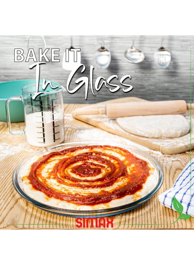 SIMAX Glass Pizza Pan for Oven, 12.5 Inch Borosilicate Glass Pizza Tray for Oven, Pizza Pans, Pizza Plates, Pizza Tray Oven Pan, Round Pizza Pans Baking Sheet, Non Stick Pizza Pan - Image 2