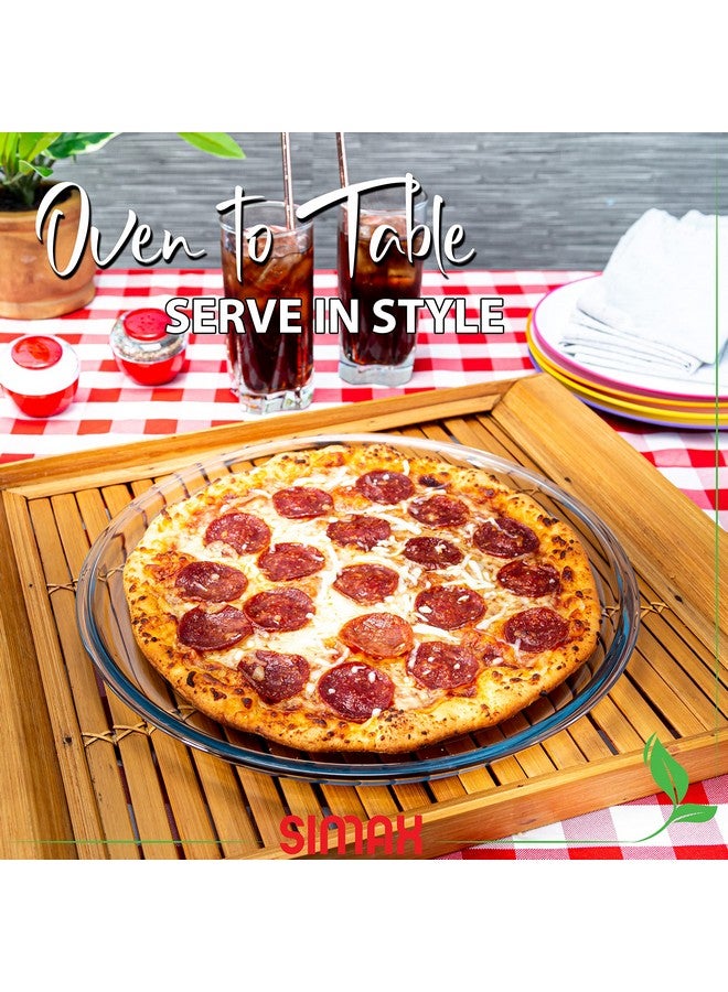 SIMAX Glass Pizza Pan for Oven, 12.5 Inch Borosilicate Glass Pizza Tray for Oven, Pizza Pans, Pizza Plates, Pizza Tray Oven Pan, Round Pizza Pans Baking Sheet, Non Stick Pizza Pan - Image 4