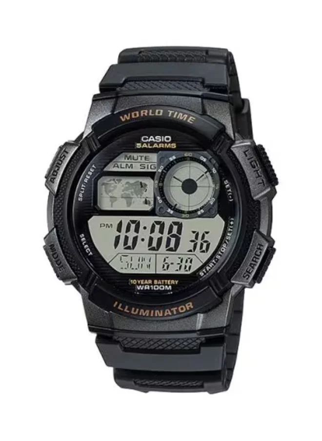 CASIO Men's Digital Display Watch With Black Resin Strap - AE-1000W-1A