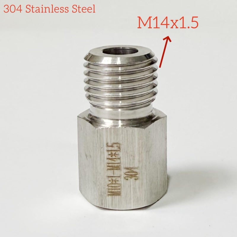 1 4 BSPT Female To M14x1 5 Male 304 Stainless Steel High Pressure Pipe Fitting Adapter - Image 3
