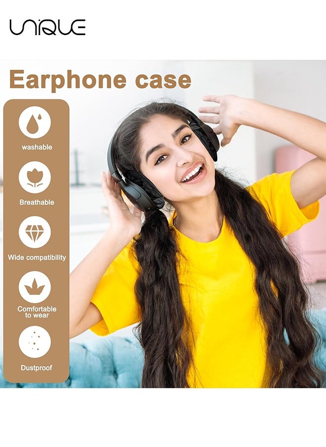 Unique 100 Pieces Disposable Headphone Covers Non-Woven Sanitary Headphone Ear Covers Black Fabric Headset Covers Ear Pad Covers for Headphones Dust-Proof Sanitary Headset Ear Pads 10-13cm - Black  - Image 4