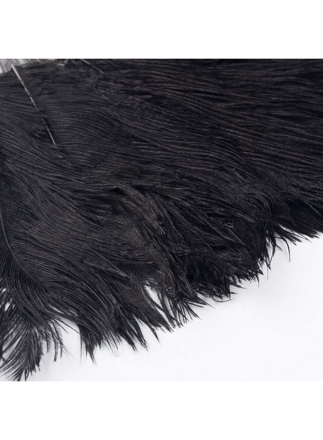 BABEYOND مروحة يد قابلة للطي من ريش النعام بأسلوب عتيق من BABEYOND - إكسسوارات فلابر من عشرينيات القرن الماضي (أسود) - Image 2