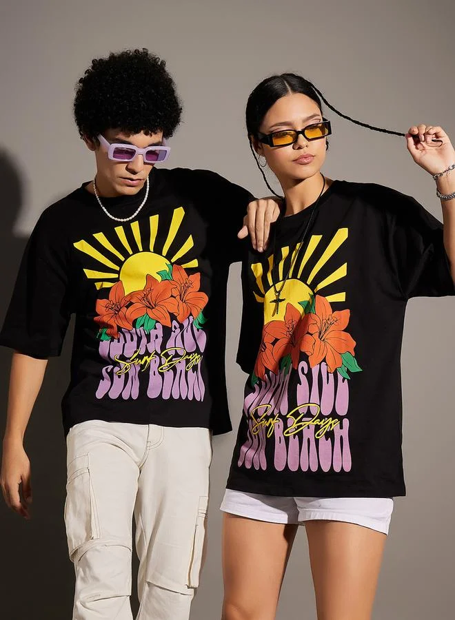 ماسكلن ساسافراس Surf Days Graphic Print Oversized T-Shirt by Styli
