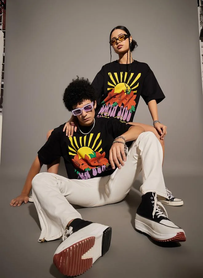 ماسكلن ساسافراس Surf Days Graphic Print Oversized T-Shirt by Styli