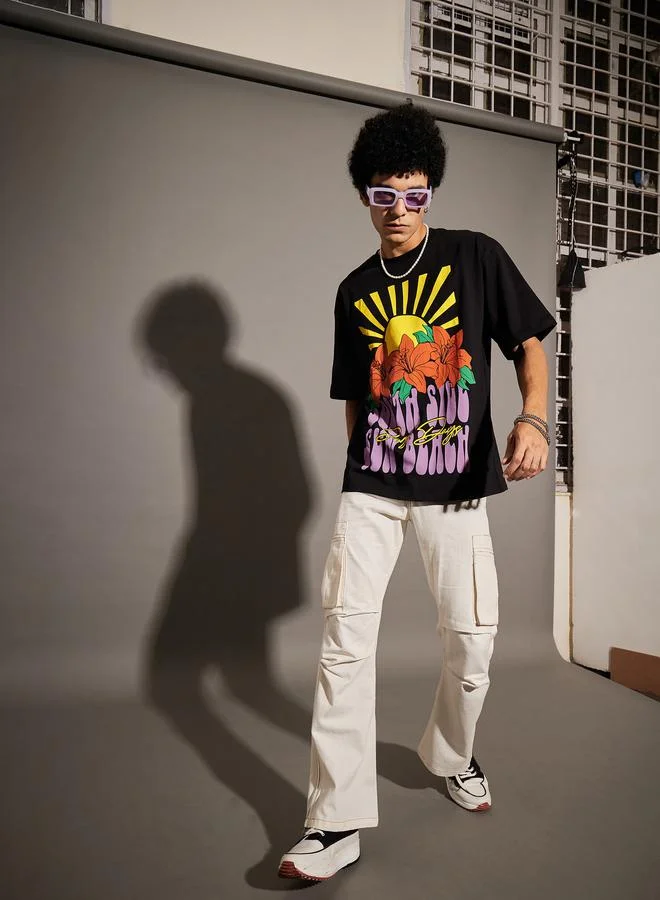 ماسكلن ساسافراس Surf Days Graphic Print Oversized T-Shirt by Styli