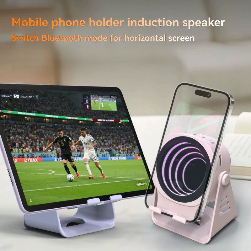 Bluetooth Speaker Stand Purple ABS 3-In-1 Desktop Device - RGB Night Light Speaker with Beat-Synced LED for Gaming Setup Dorm Room - Image 4