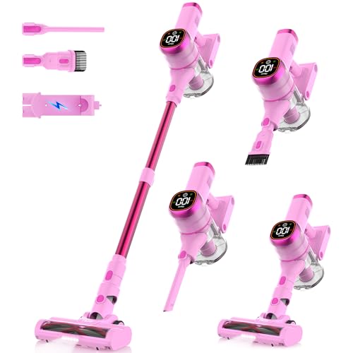 Tikom V500 Cordless Vacuum Cleaner for Home, 40000Pa/450W Stick Vacuum with LED Touch Screen, Charging Wall Dock, Anti-Tangle, Lightweight Handheld Vacuum for Pet Hair, Hard Floor, Carpet - Image 1