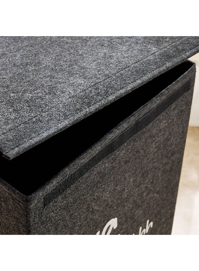 Home Box Soho Foldable Felt Laundry Hamper with Lid - Image 3