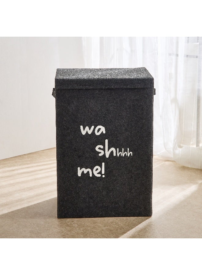 Home Box Soho Foldable Felt Laundry Hamper with Lid - Image 2