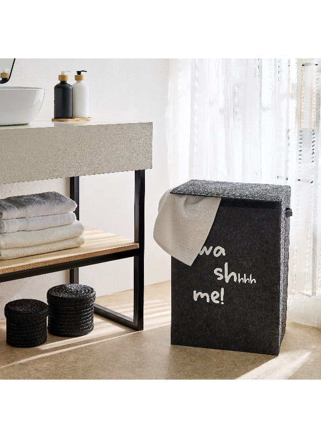Home Box Soho Foldable Felt Laundry Hamper with Lid - Image 5