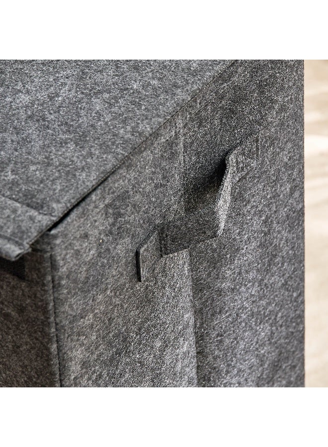 Home Box Soho Foldable Felt Laundry Hamper with Lid - Image 4