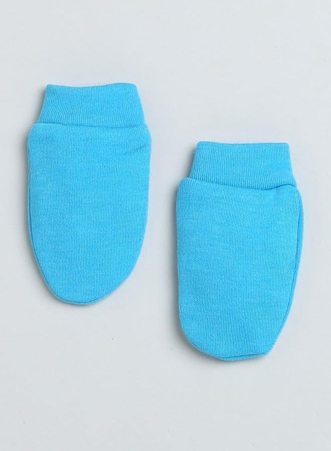 BUMZEE طقم قبعة وقفازات وجوارب قطنية زرقاء للأولاد من بامزي، مناسب للأعمار من 0 إلى 3 أشهر (Peb9483) - Image 4