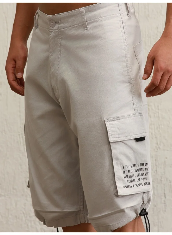 Hubberholme Men Light Grey Shorts - Loose Fit Comfortable Casual Wear