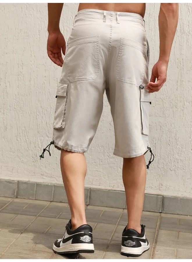 Hubberholme Men Light Grey Shorts - Loose Fit Comfortable Casual Wear
