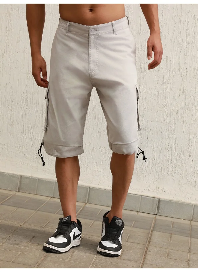 هوبرهولمي Men Light Grey Shorts - Loose Fit Comfortable Casual Wear