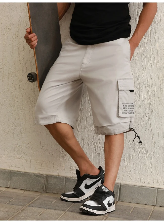 Hubberholme Men Light Grey Shorts - Loose Fit Comfortable Casual Wear