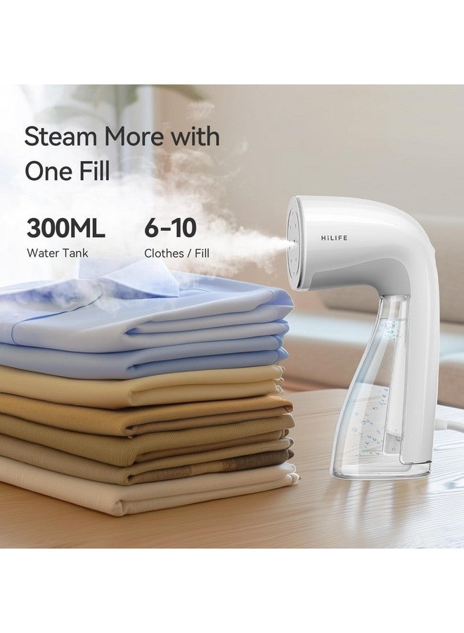HiLife HiLIFE Steamer for Clothes, Handheld Clothes Steamer with Large 300ml Tank, 1100W Clothing Steamer, Fabric Wrinkle Remover, Portable & Compact Travel Size Garment Steamer ONLY FOR 120V (White)  - Image 3