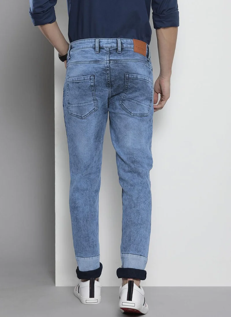 The Indian Garage Co  Men Regular Fit Colorblocked Mid-Rise Stretchable Jeans for Men | Best Price UAE