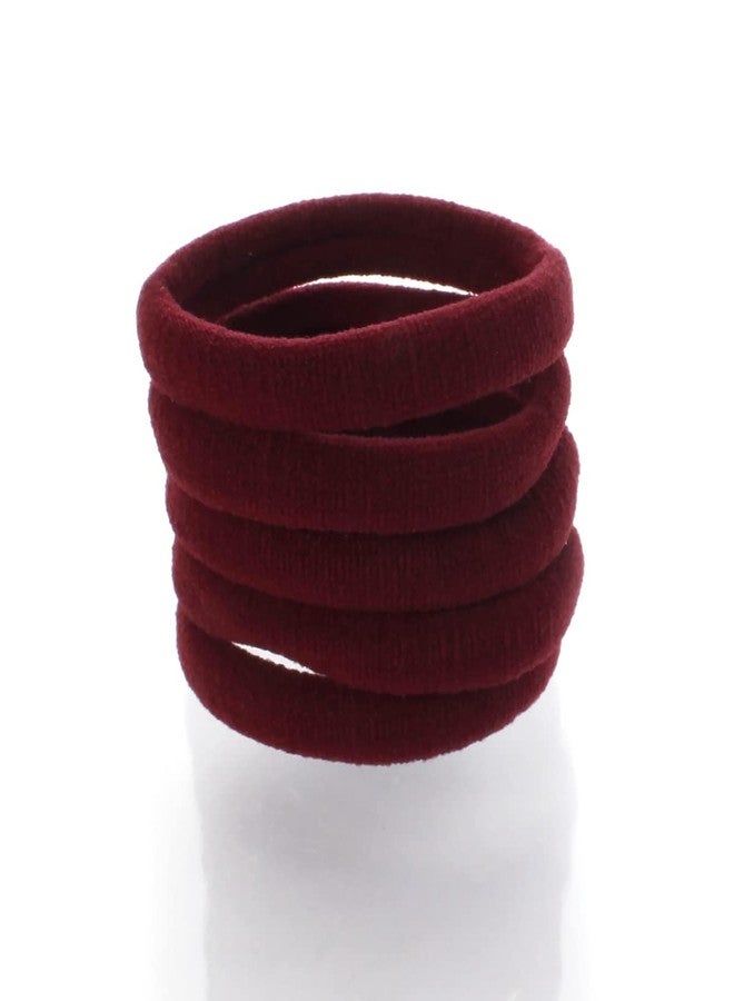 My Lello Large Thick Premium Elastic Ponytail Holder Seamless Hair Bands Maroon Burgundy 100pcs - Image 1