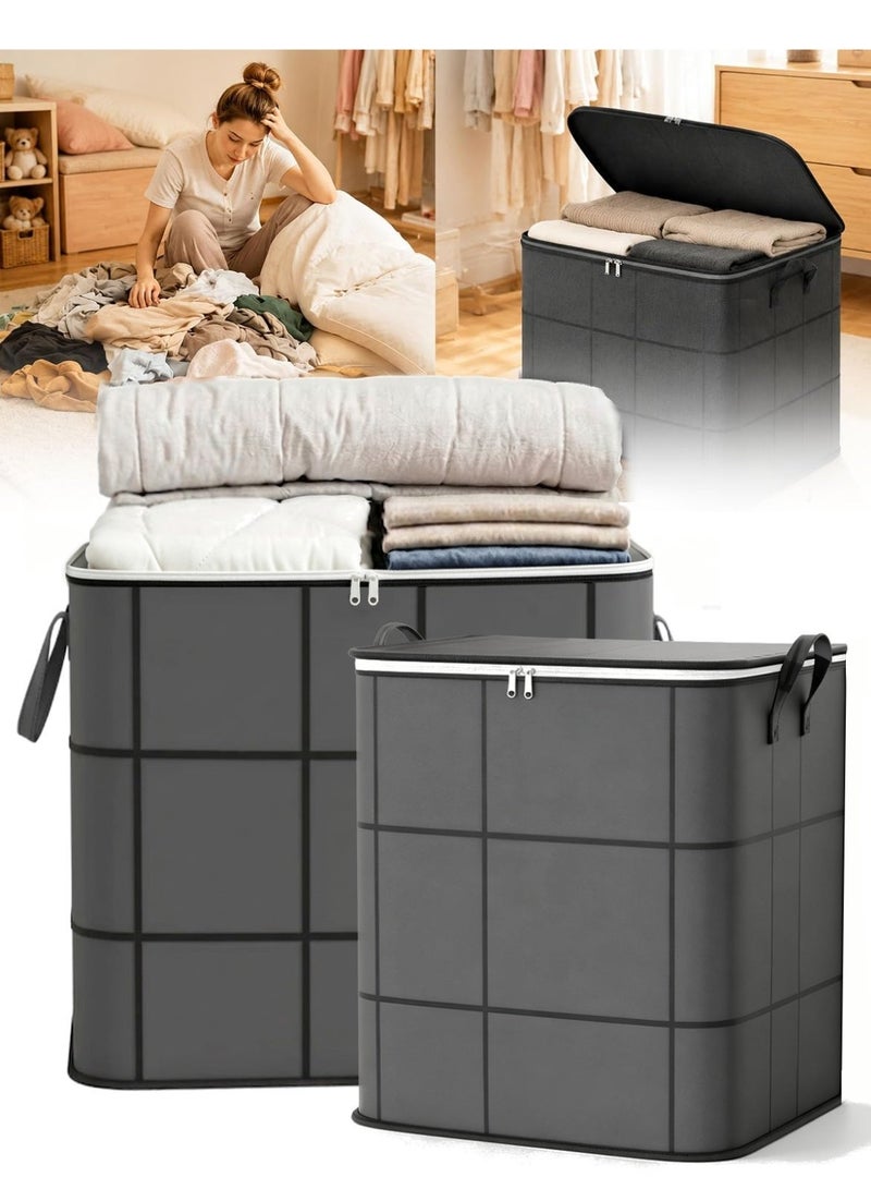 Bincoo 2 Pack (180L+140L) Extra Large Moving Bags with Strong Zippers & Carrying Handles, Storage Bags Storage Totes Closet Organizer Bags, Foldable for Clothes, Moving Supplies, Space Saving, Oversized Storage Bag Organizer for Moving, Traveling（XL+XXL） - Image 1