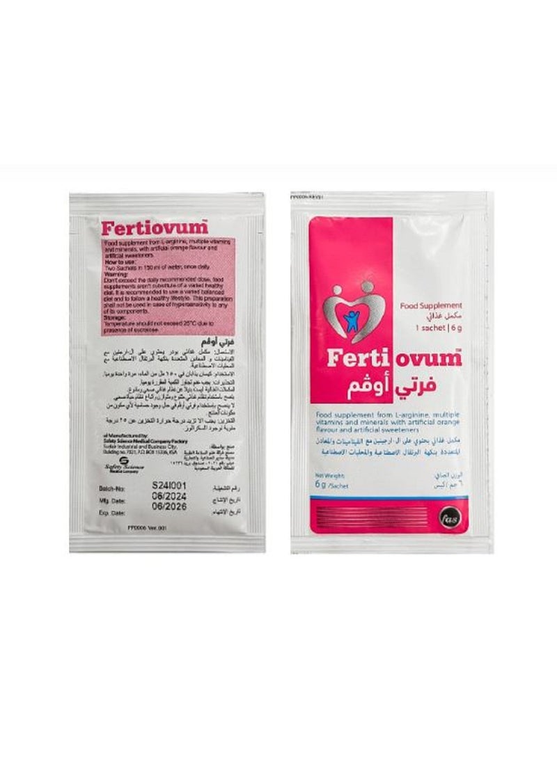 fas ferti ovum l-arginine & multiple vitamins and minerals orange flavour 30sachets - Image 3
