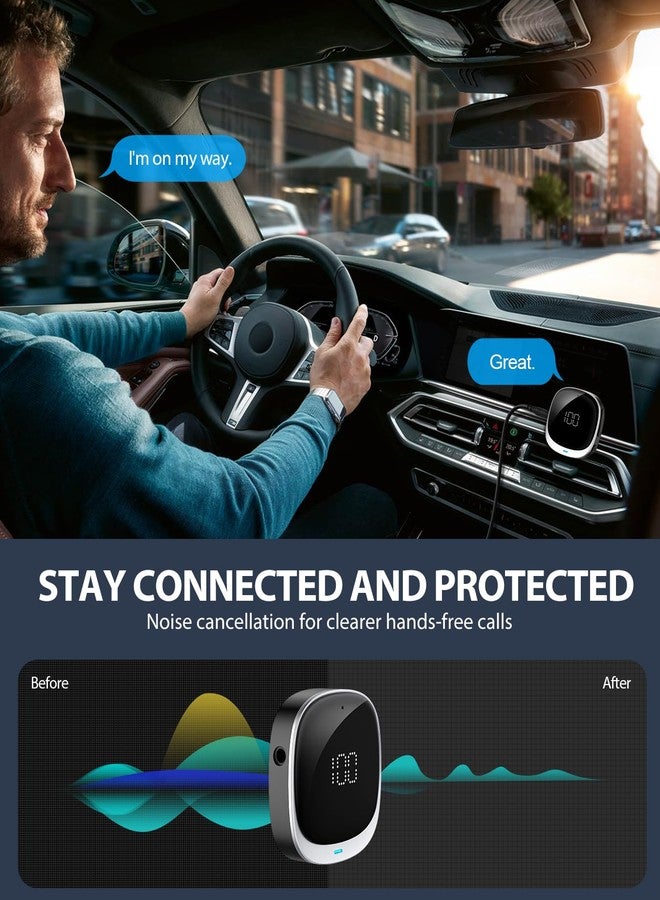 COMSOON AUX Bluetooth Adapter for Car, [LED Screen] Bluetooth 5.3 Receiver for Speaker/Home Stereo/Wired Headphones, 3.5mm Wireless Audio Receiver for Hands-free Call/Music, Dual Connection - Image 4