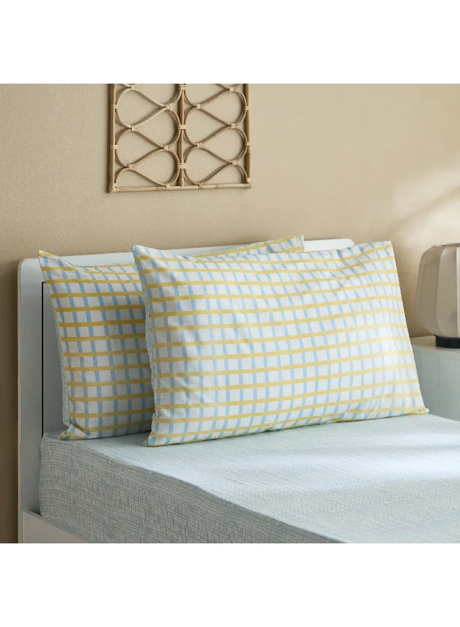 Home Box Tom Slumber 2-Piece Criss Cross Pillow Cover Set - 50x75 cm