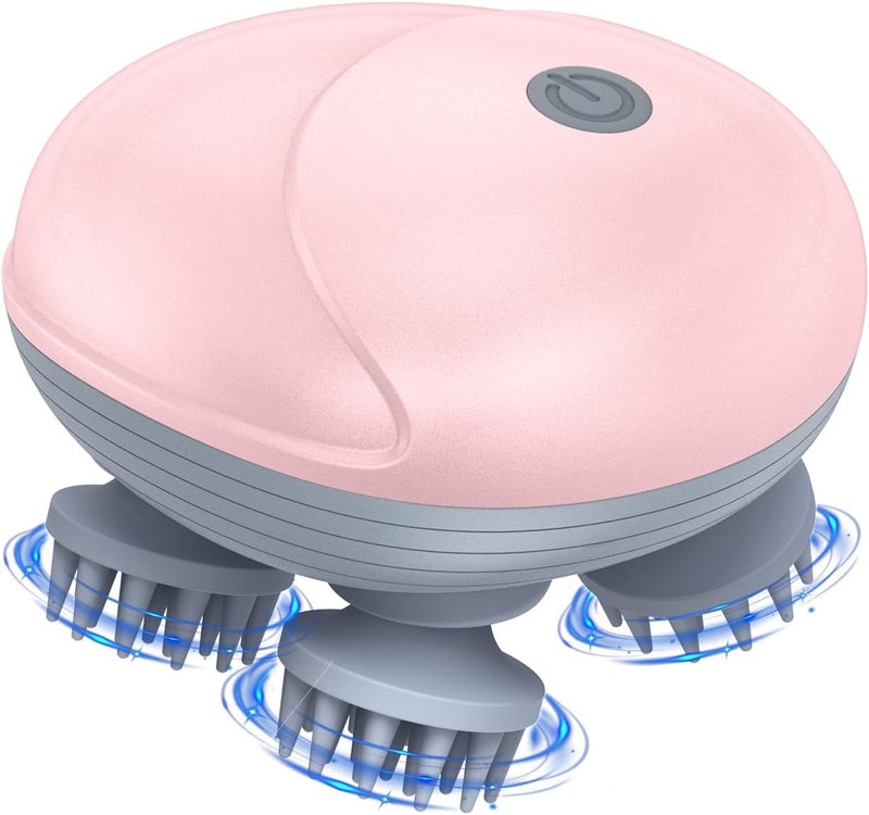 Ankilo Upgraded Handheld Pet Massager for Dogs and Cats Electric Cat Dog Massager with 4 Rotatable Massage Heads Three Modes for Relieving Tight Stiffness Muscles Promote Bonding Pink - Image 1