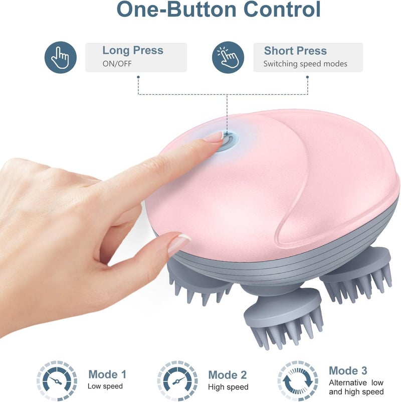 Ankilo Upgraded Handheld Pet Massager for Dogs and Cats Electric Cat Dog Massager with 4 Rotatable Massage Heads Three Modes for Relieving Tight Stiffness Muscles Promote Bonding Pink - Image 5