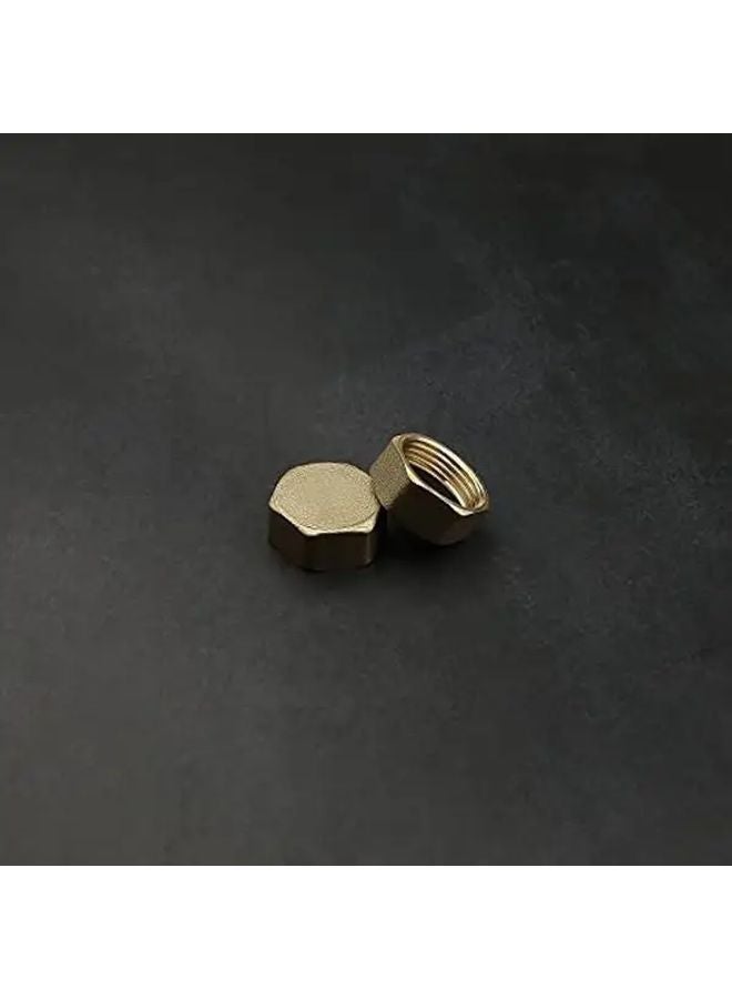 4 Pieces Brass Hex End Cap Internal Threaded Pipe Fitting Leakproof Corrosion Resistant - Image 3