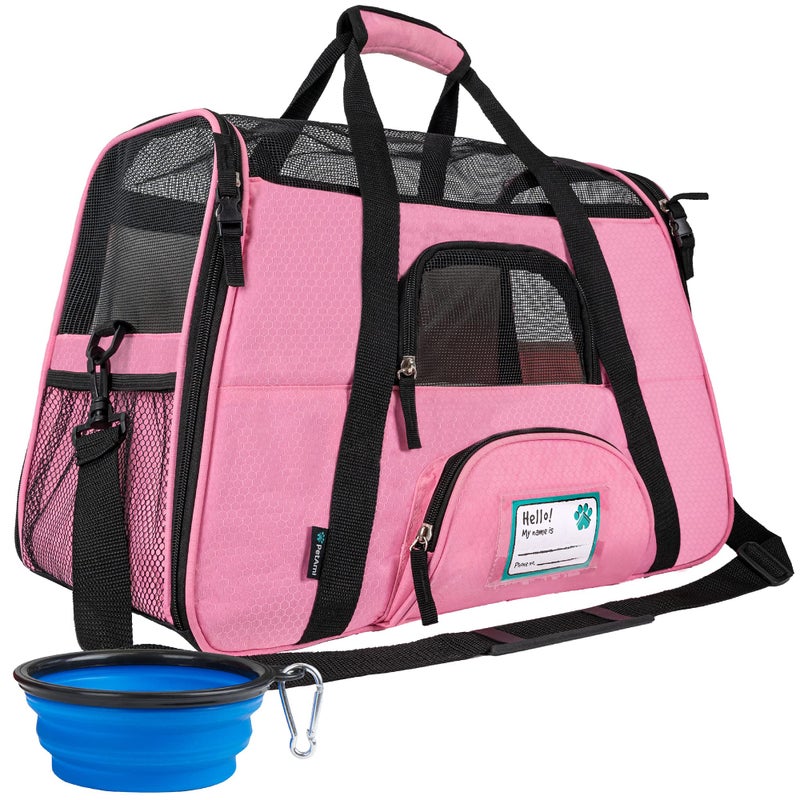 PetAmi Airline Approved Pet Carrier for Cat, Soft Sided Dog Carrier for Small Dogs, Cat Travel Supplies Accessories for Indoor Cats, Ventilated Pet Carrying Bag Medium Large Kitten Puppy, Small Pink - Image 1