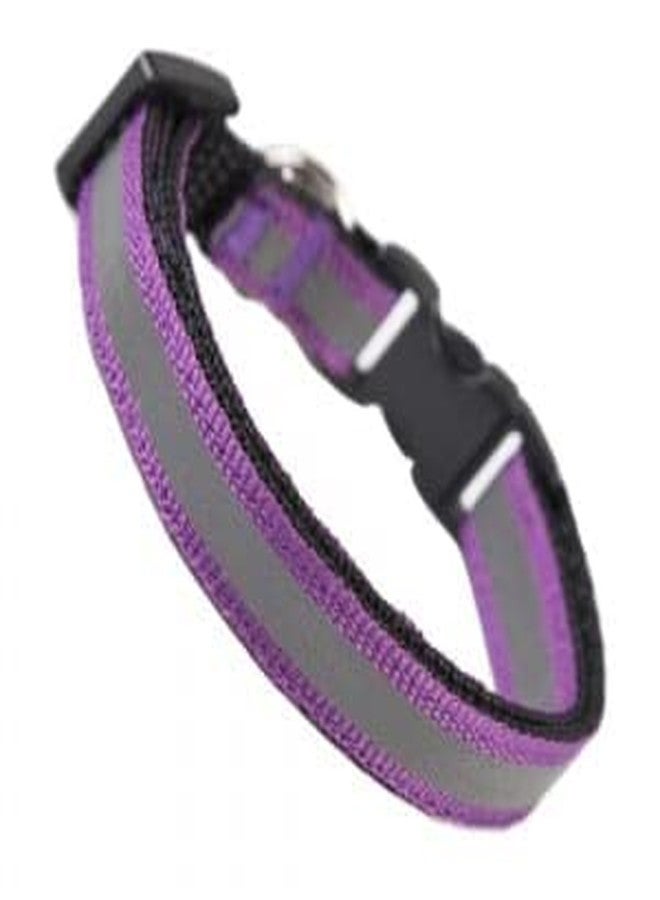 Litvibes Cat Collars Breakaway with Bell & Reflective Design,Kitten & Small Dogs Soft Adjustable,Safe,Solid & Protection for Cats & Puppies,Cute Kitty Neckband with Reflective Design - (Purple) - Image 3