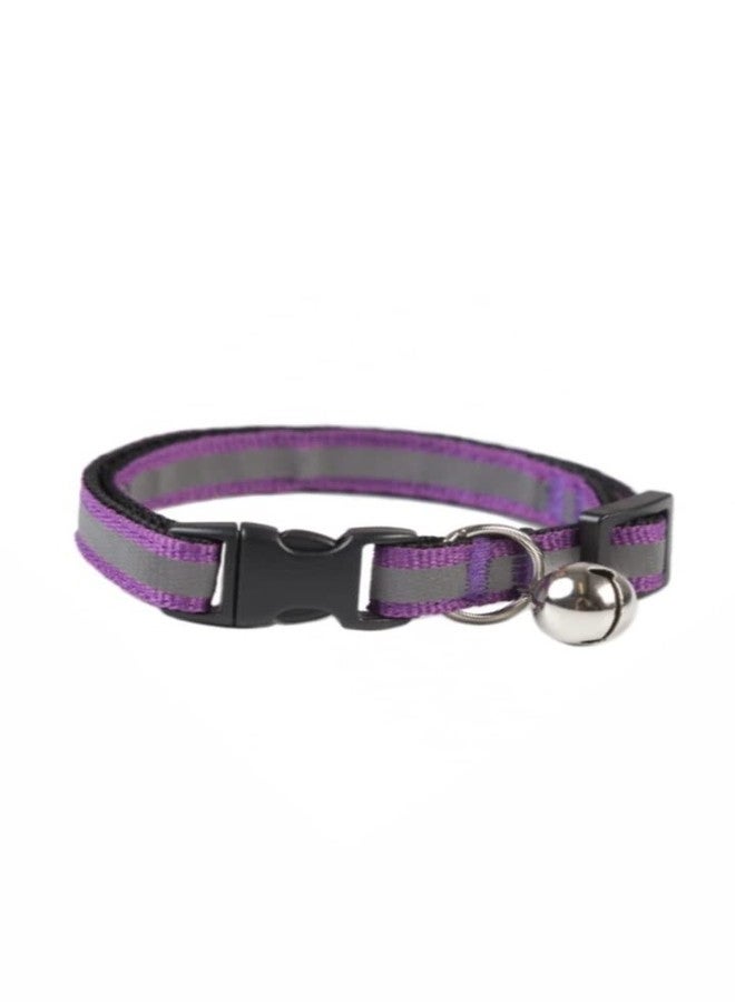 Litvibes Cat Collars Breakaway with Bell & Reflective Design,Kitten & Small Dogs Soft Adjustable,Safe,Solid & Protection for Cats & Puppies,Cute Kitty Neckband with Reflective Design - (Purple) - Image 4