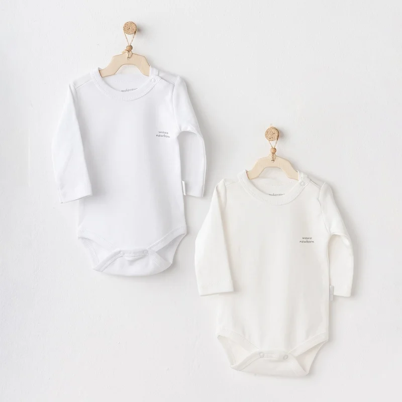 اندي واوا Long Sleeve Basic 2-Piece Baby Body AC25210