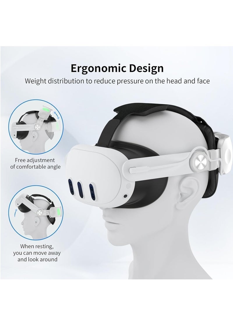 Generic - Head Strap With Battery Pack For Quest 3: 6000mAh Elite Strap Replacement Adjustable Headstrap VR Accessories For Quest 3 - Image 1