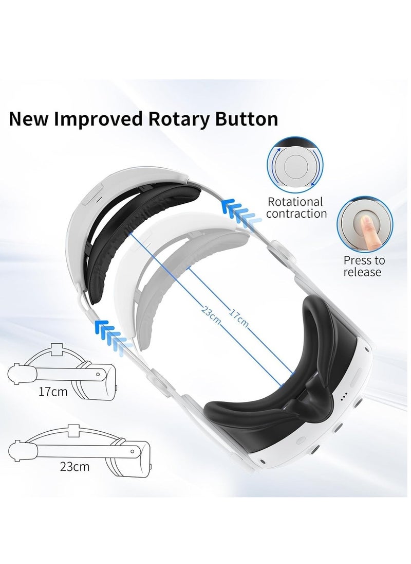 Generic - Head Strap With Battery Pack For Quest 3: 6000mAh Elite Strap Replacement Adjustable Headstrap VR Accessories For Quest 3 - Image 1