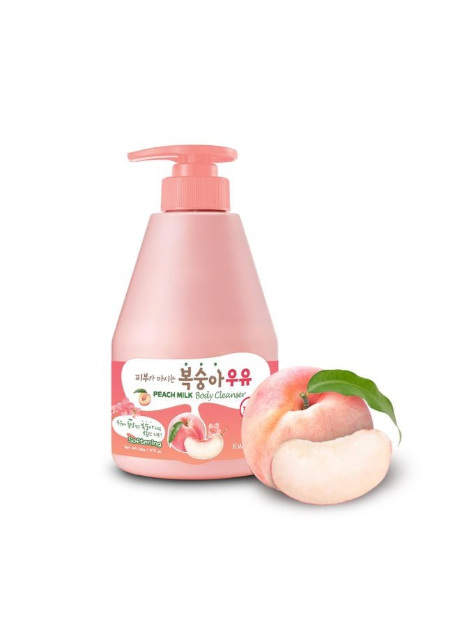 Kwailnara Peach Milk Body Wash (19.75 Fl Oz) – Korean Body Cleanser for Clear & Bright Skin | Milk Protein, Royal Jelly & Vitamin-Rich Peach Extract | Paraben-Free with Gentle Bubbles - Image 1