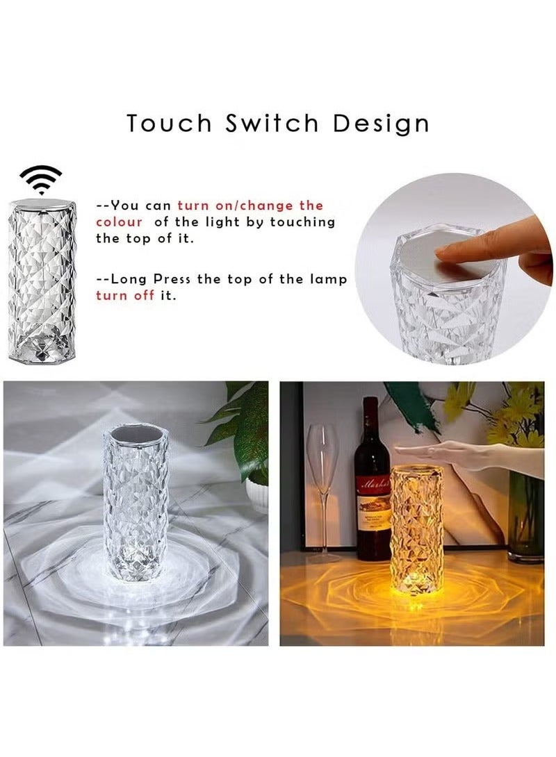 TIGER RGB Crystal Table Lamp MultiColor Remote Control Touch Dimmable LED Light USB Charging - Image 4