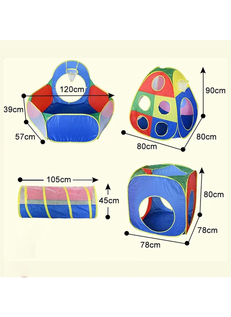 dreamons link - Kid's Ball Pit with Tunnels and Tents, Multicolour - Image 1