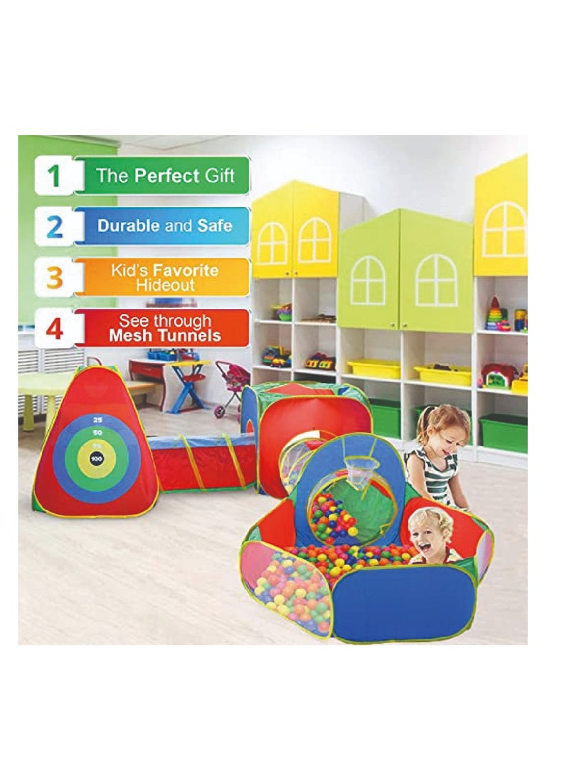 dreamons link - Kid's Ball Pit with Tunnels and Tents, Multicolour - Image 1