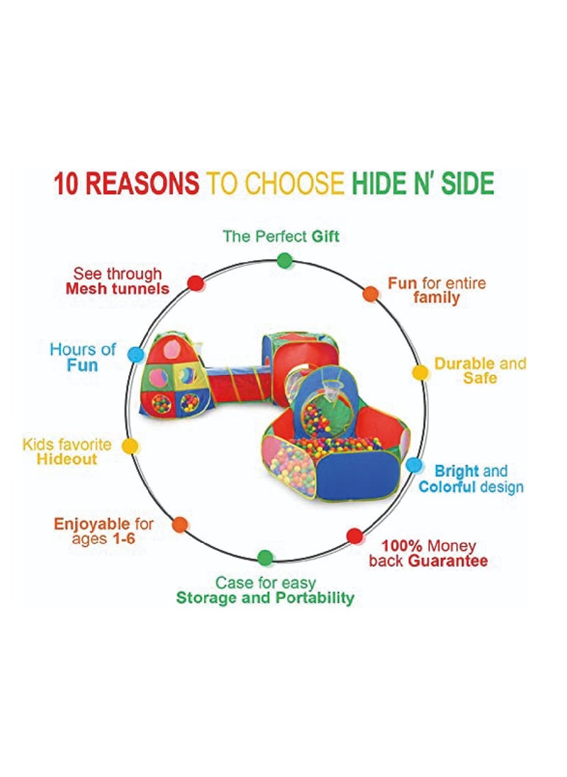 dreamons link - Kid's Ball Pit with Tunnels and Tents, Multicolour - Image 1