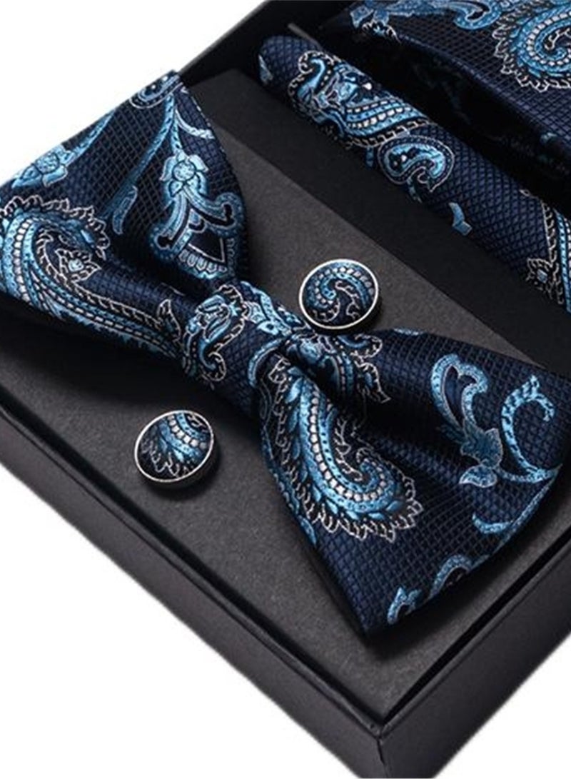 5 pcs high-end tie for men business professional formal tie bow tie cufflinks square scarf fashion accessories gift box  - Image 3