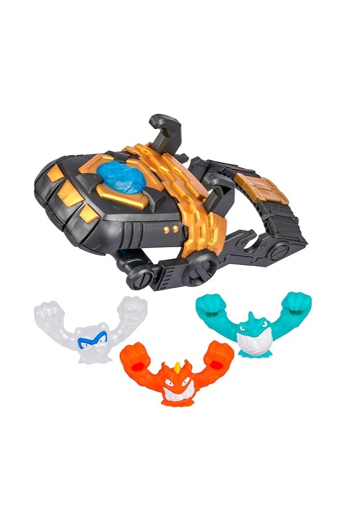 GOO JIT ZU Heroes of Goo Jit Zu Meteor Madness GOO-Slingers Mega Launcher, load it with your stretchy figures and catapult them to airy heights in an instant, contains 3 exclusive slingshot figures - Image 1