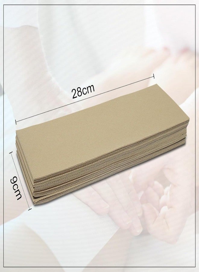 Zusaca Hair Removal Waxing Paper Sheets Non Woven Disposable Wax Strips Soft Tear Resistant Fabric Salon Professional Hygiene Standard Thick 120 GSM Wax Paper (75pcs) (Brown) - Image 2